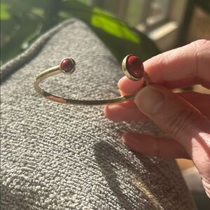 Lucky Brand Gold and Red Stone Women's Cuff